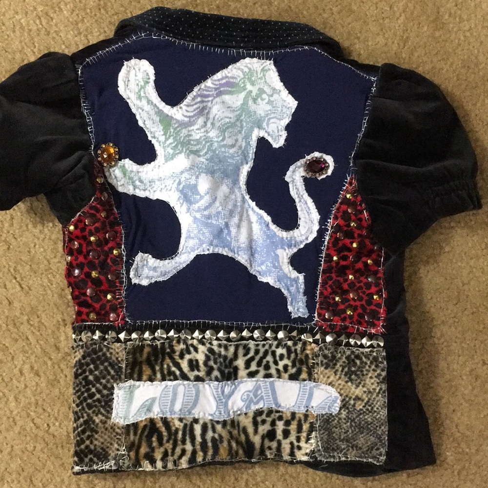 Punk style, Hand Sewn details, 1 of a Kind top!